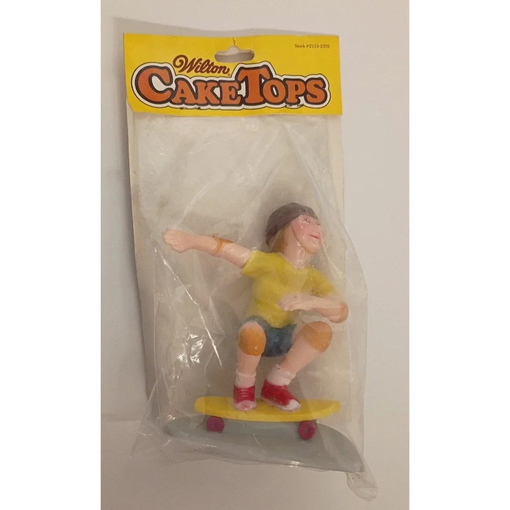 Vintage 1979 Wilton Cake Tops Skateboard Stunt Rider Decorating Birthday Party